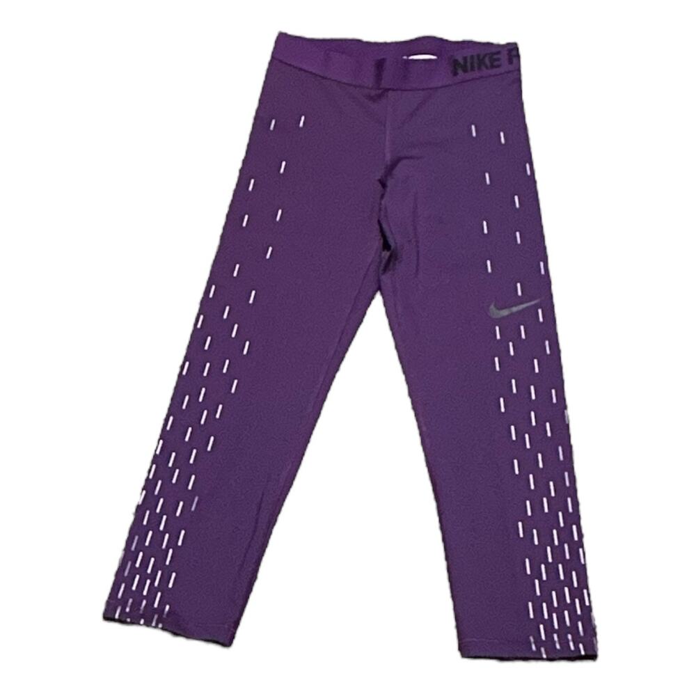 Nike Pro Dri-Fit Cropped Leggings Purple Small